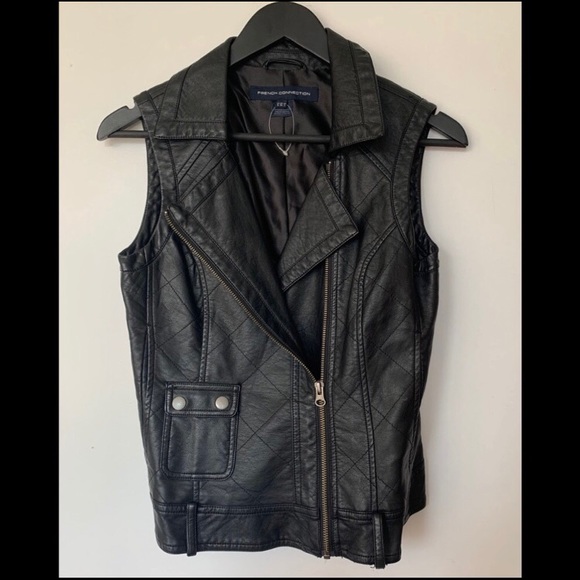 FRENCH CONNECTION Faux Leather Vest - Picture 1 of 4